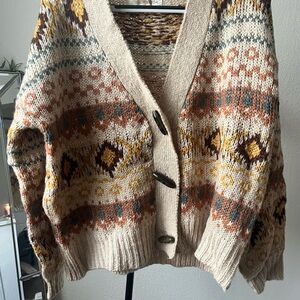 Cozy Multicolor Knit Cardigan Sweater